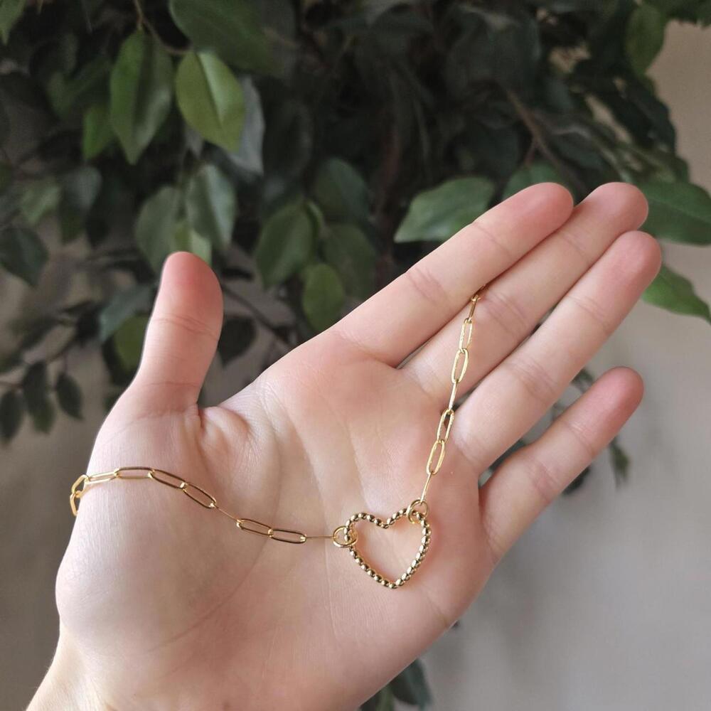 18k Gold Heart Choker